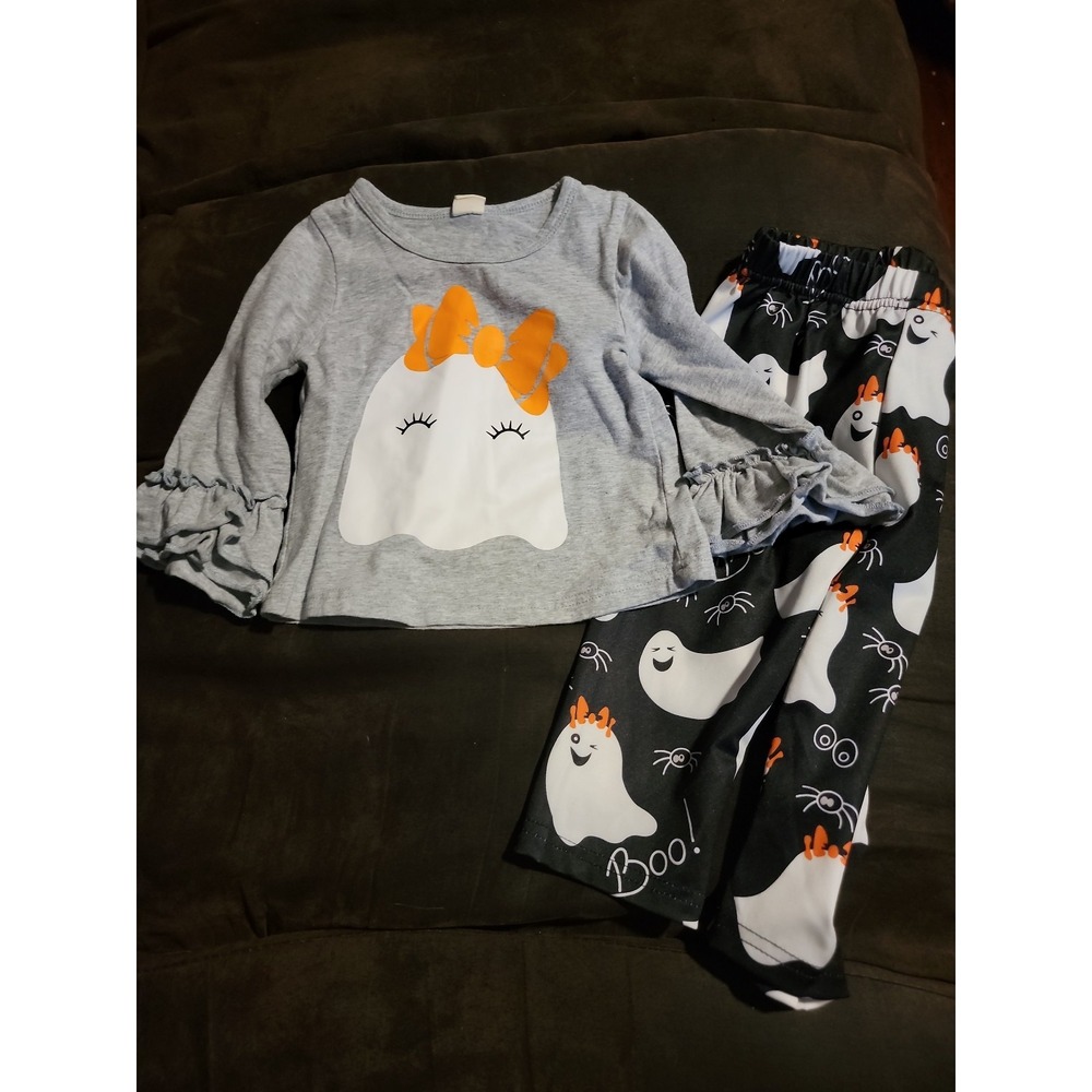 Ghost Halloween boutique outfit size 90 2t